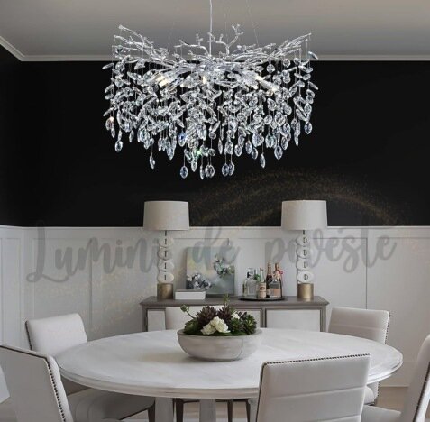 Candelabru Miracle Drop Silver 450, 6 surse de iluminare